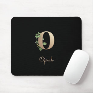 Eleganter Botanischer Monogram Letter O Mousepad