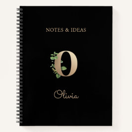 Eleganter Botanischer Monogram Letter O Notizbuch