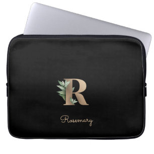 Eleganter Botanischer Monogram Letter R Laptop Sle Laptopschutzhülle