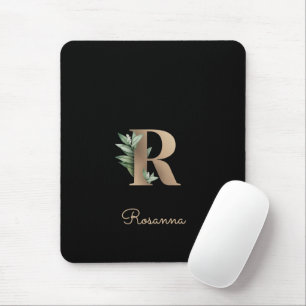 Eleganter Botanischer Monogram Letter R Mouse Pad Mousepad