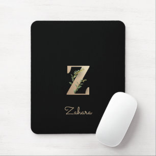 Eleganter Botanischer Monogram Letter Z Mouse Pad Mousepad