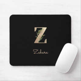 Eleganter Botanischer Monogram Letter Z Mousepad