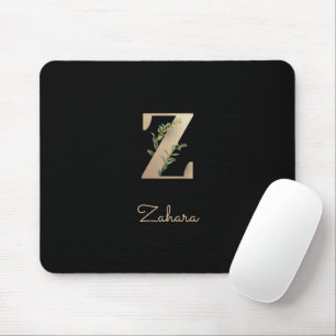 Eleganter Botanischer Monogram Letter Z Mousepad
