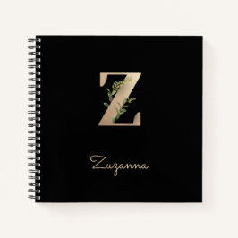 Eleganter Botanischer Monogram Letter Z Notizbuch