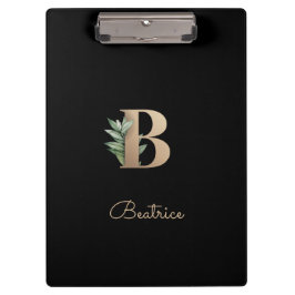 Eleganter Botanischer Monogramm-Brief B Klemmbrett