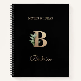 Eleganter Botanischer Monogramm-Brief B Notizbuch