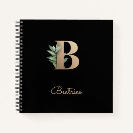 Eleganter Botanischer Monogramm-Brief B Notizbuch
