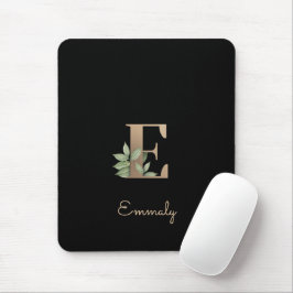 Eleganter Botanischer Monogramm-Brief E Mousepad