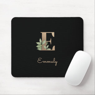 Eleganter Botanischer Monogramm-Brief E Mousepad