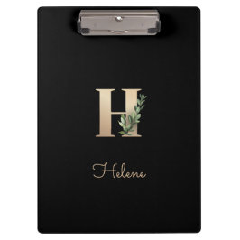 Eleganter Botanischer Monogramm-Brief H Klemmbrett