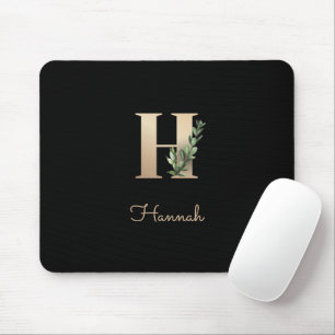 Eleganter Botanischer Monogramm-Brief H Mousepad