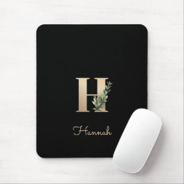 Eleganter Botanischer Monogramm-Brief H Mousepad