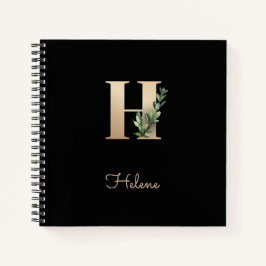 Eleganter Botanischer Monogramm-Brief H Notizbuch