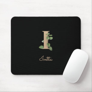 Eleganter Botanischer Monogramm-Brief I Mousepad