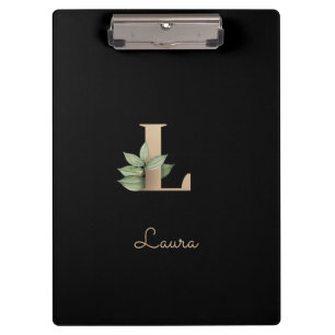 Eleganter Botanischer Monogramm-Brief L Klemmbrett