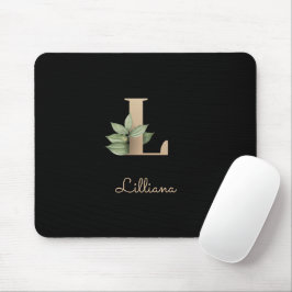 Eleganter Botanischer Monogramm-Brief L Mousepad