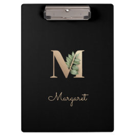 Eleganter Botanischer Monogramm-Brief M Klemmbrett