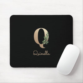Eleganter Botanischer Monogramm-Brief Q Mousepad