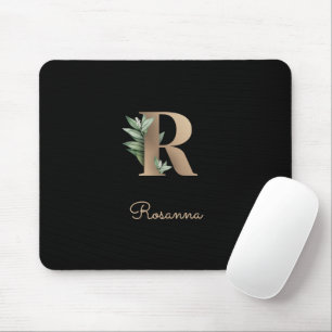 Eleganter Botanischer Monogramm-Brief R Mousepad