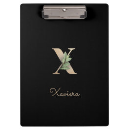Eleganter Botanischer Monogramm-Brief X Klemmbrett