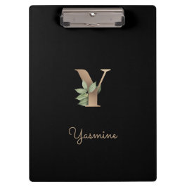 Eleganter Botanischer Monogramm-Brief Y Klemmbrett