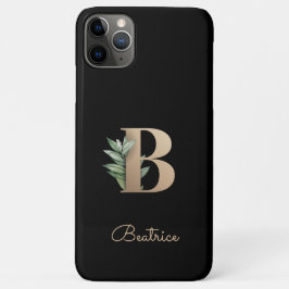 Eleganter Botanischer Monogramm-Goldbrief B Case-Mate iPhone Hülle