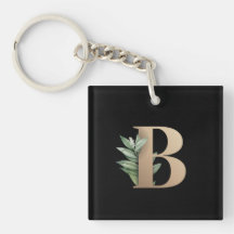 Eleganter Botanischer Monogramm-Goldbrief B