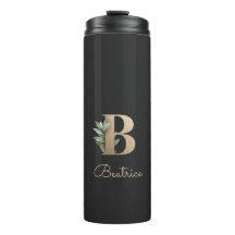 Eleganter Botanischer Monogramm-Goldbrief B
