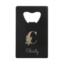 Eleganter Botanischer Monogramm-Goldbrief C