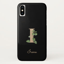 Eleganter Botanischer Monogramm-Goldbrief I Case-Mate iPhone Hülle