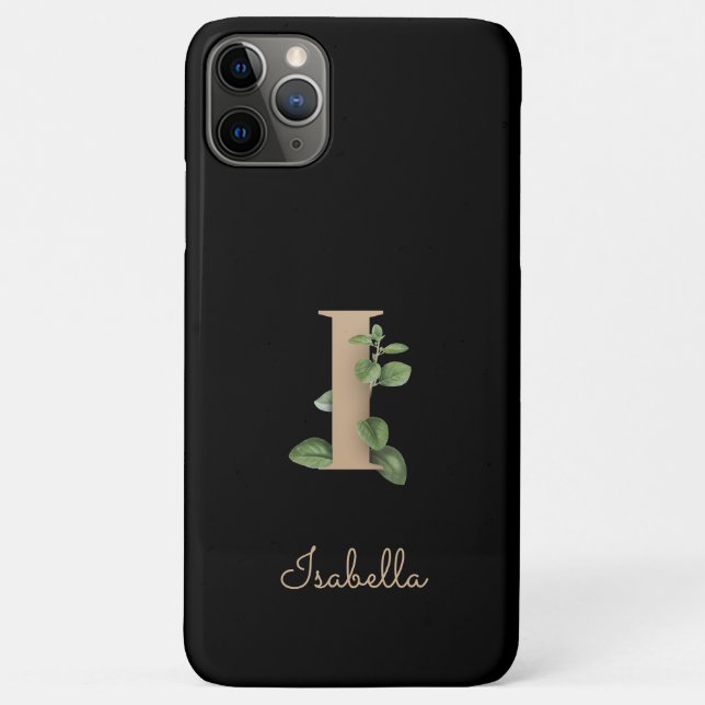 Eleganter Botanischer Monogramm-Goldbrief I Case-Mate iPhone Hülle (Rückseite)