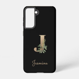 Eleganter Botanischer Monogramm-Goldbrief J Samsung Galaxy Hülle