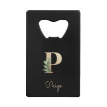 Eleganter Botanischer Monogramm-Goldbrief P