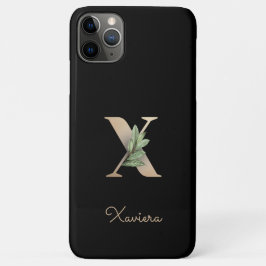 Eleganter Botanischer Monogramm-Goldbrief X Case-Mate iPhone Hülle