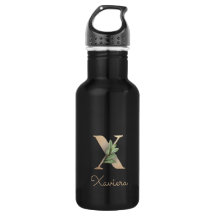 Eleganter Botanischer Monogramm-Goldbrief X