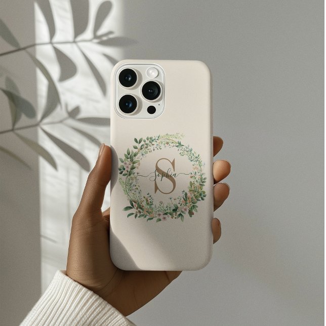 Eleganter Botanischer Monogramm iPhone-Fall mit Na iPhone 16 Pro Max Hülle (Von Creator hochgeladen)