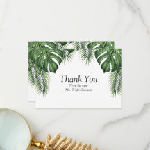 Eleganter botanischer Palmwedel Herr und Frau Dank