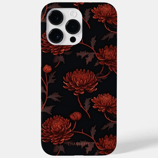 Eleganter botanischer Personalisierter Name Case-Mate iPhone 14 Pro Max Hülle (Rückseite)