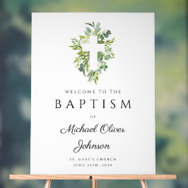 Eleganter botanischer religiöser Taufe Acrylschild
