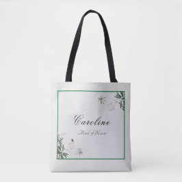 Eleganter Botanischer Rosa Blossom Bridesmaid Tote Tasche