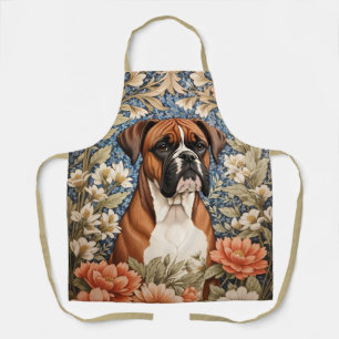 Eleganter Boxerhund, inspiriert von William Morris Schürze
