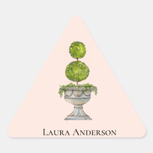 Eleganter Boxwood Topiary Aufkleber (Vorderseite)