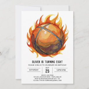 Eleganter Boy Sport Basketball Geburtstag Einladung