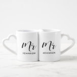 Eleganter Brauch von Mr. und Mr. Liebestassen<br><div class="desc">Mr. und Mr. Ehepaar Kaffee Tasse,  individuell mit Ihrem eigenen Namen und Ihren Lieblingsfarben.</div>
