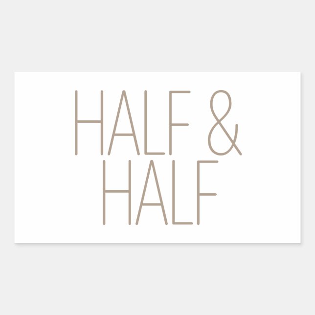 Eleganter brauner Half & Half Rechteckiger Aufkleber (Vorderseite)