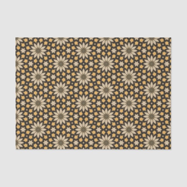 Eleganter brauner und goldener Ton Moderne geometr Seidenpapier (Vorderseite)
