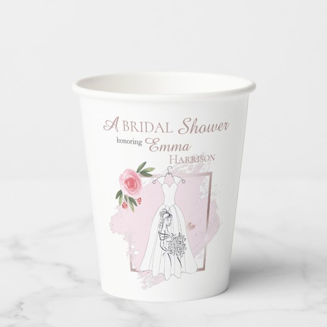 Eleganter Brautparty Paper Cup Pappbecher (Rückseite)