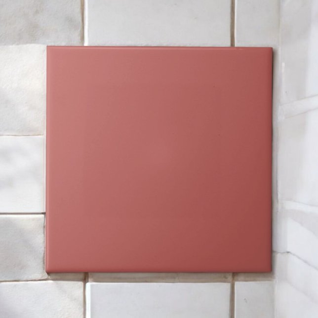 Eleganter Brick Red Monochrome Minimalistisch Eart Fliese (Von Creator hochgeladen)