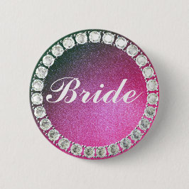 Eleganter Bride-Rosa-Glitzer Button