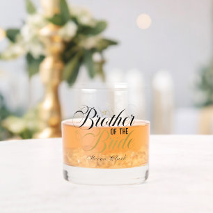 Eleganter Bruder der Braut hinzufügen Namen Hochze Whiskyglas